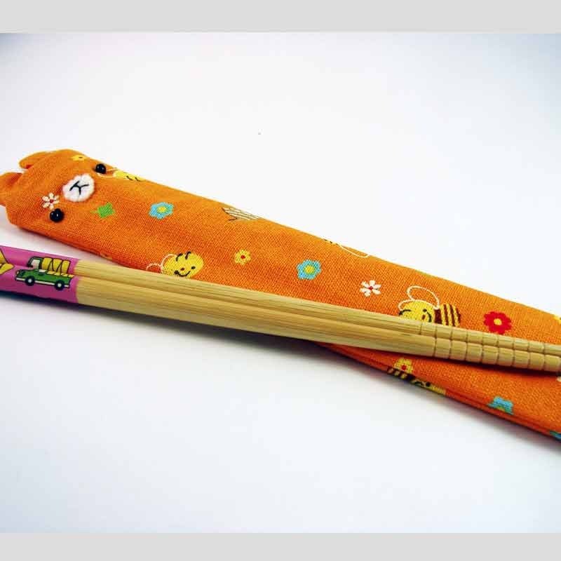 Cheerful随身筷套/环保筷/筷子/餐具 蜜蜂橘 - 筷子/筷架 - 其他材质 橘色