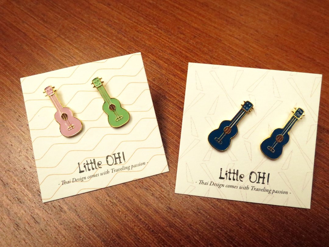 ukulele乌克丽丽x耳环 - 耳环/耳夹 - 其他金属 多色