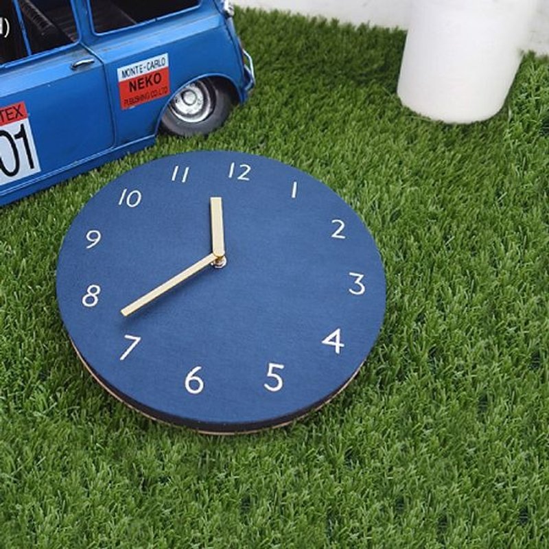 Dessin x Thehaki-三明治圆型皮革挂钟-海蓝金,THK25843 - 时钟/闹钟 - 真皮 蓝色