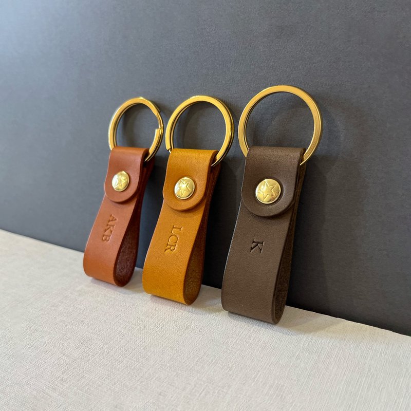 Cube 皮革钥匙圈 Louvre系列/植鞣革一组2个 定制化礼物 - 钥匙链/钥匙包 - 真皮 蓝色