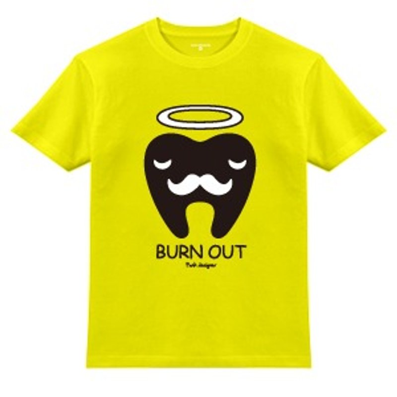 FUNK DESIGNER 牙齿过劳死了-黄色 - 女装 T 恤 - 棉．麻 黄色