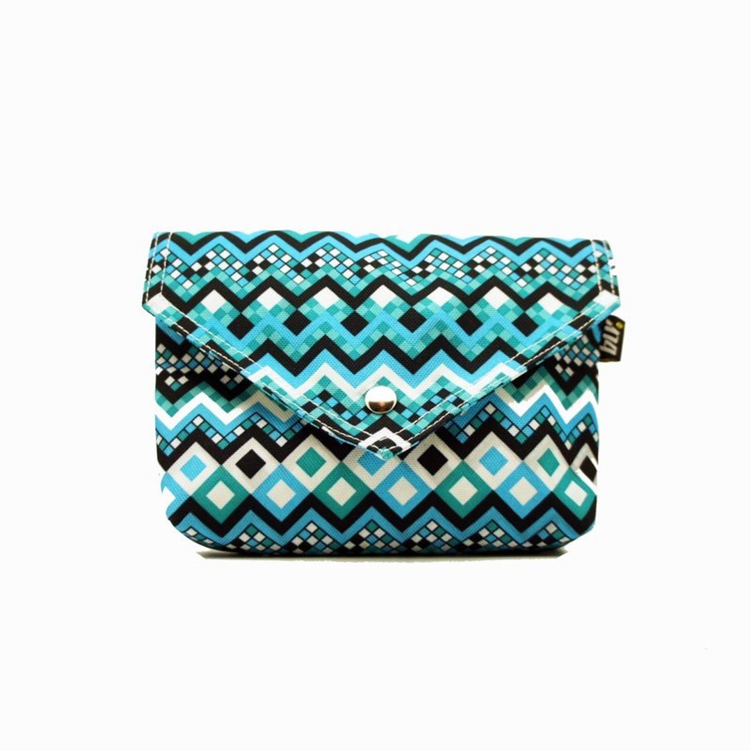 BLR 手工 印花 蓝Bit BB BAG 肩背包 - 化妆包/杂物包 - 其他材质 蓝色