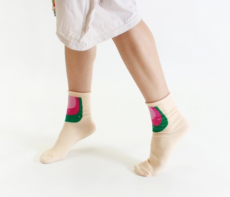 湖泊3/4袜 - 袜子 - 棉．麻 