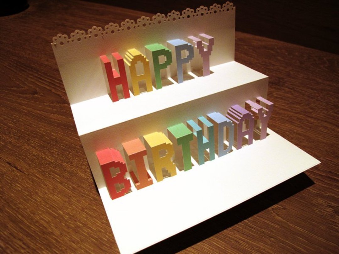 立体纸雕生日卡-马卡龙配色 - 卡片/明信片 - 纸 多色