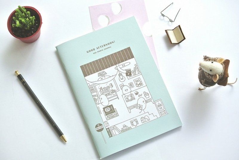 迪梦奇 Good Afternoon! 单月记事本 - book store (蓝) - 笔记本/手帐 - 纸 蓝色