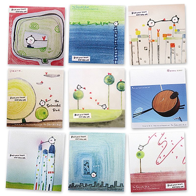 【不哭鸟酷卡】-经典9张优惠组 - 卡片/明信片 - 纸 多色