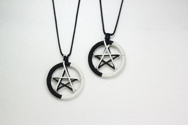 TvT／“情侣款”五角星编绳项链 - 项链 - 棉．麻 多色