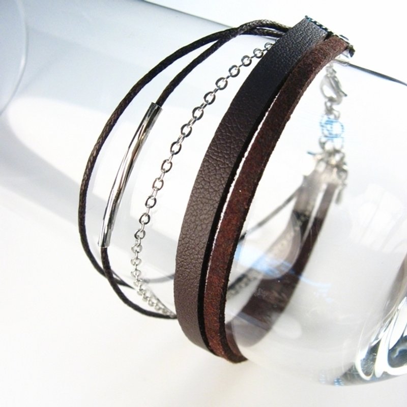 个性手链-中性款式-手作手链 - 手链/手环 - 其他材质 咖啡色