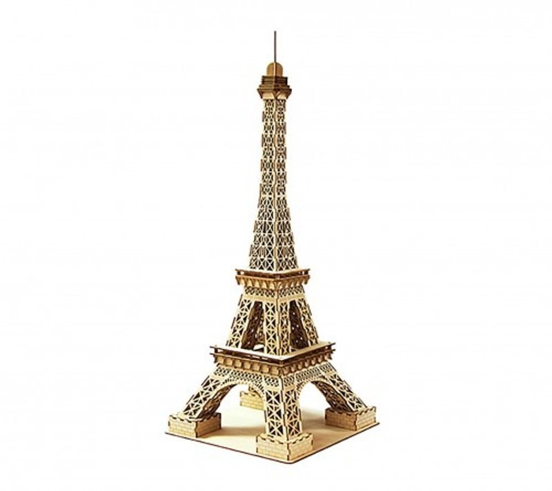 Jigzle 3D木拼图 | 建筑物系列 浪漫巴黎铁塔(高54cm) 婚礼 拼图 - 拼图 - 木头 卡其色