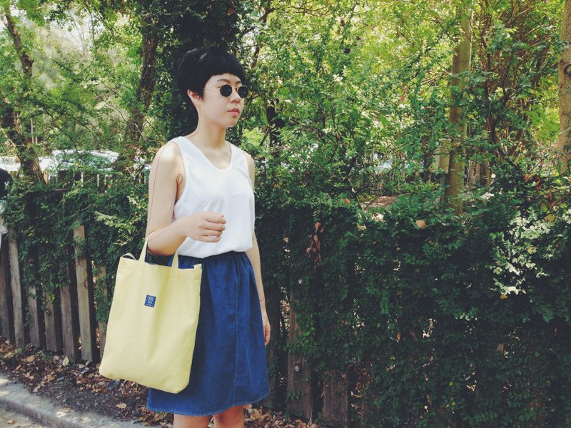 ::浏海树::  双色帆布三用袋_黄*宝蓝 - 侧背包/斜挎包 - 其他材质 黄色