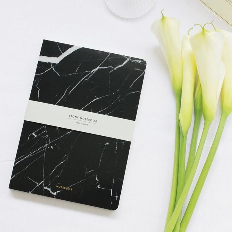 Dessin x Dear Maison-大理石纹空白笔记本-爆裂纹(黑),DMS50257 - 笔记本/手帐 - 纸 黑色
