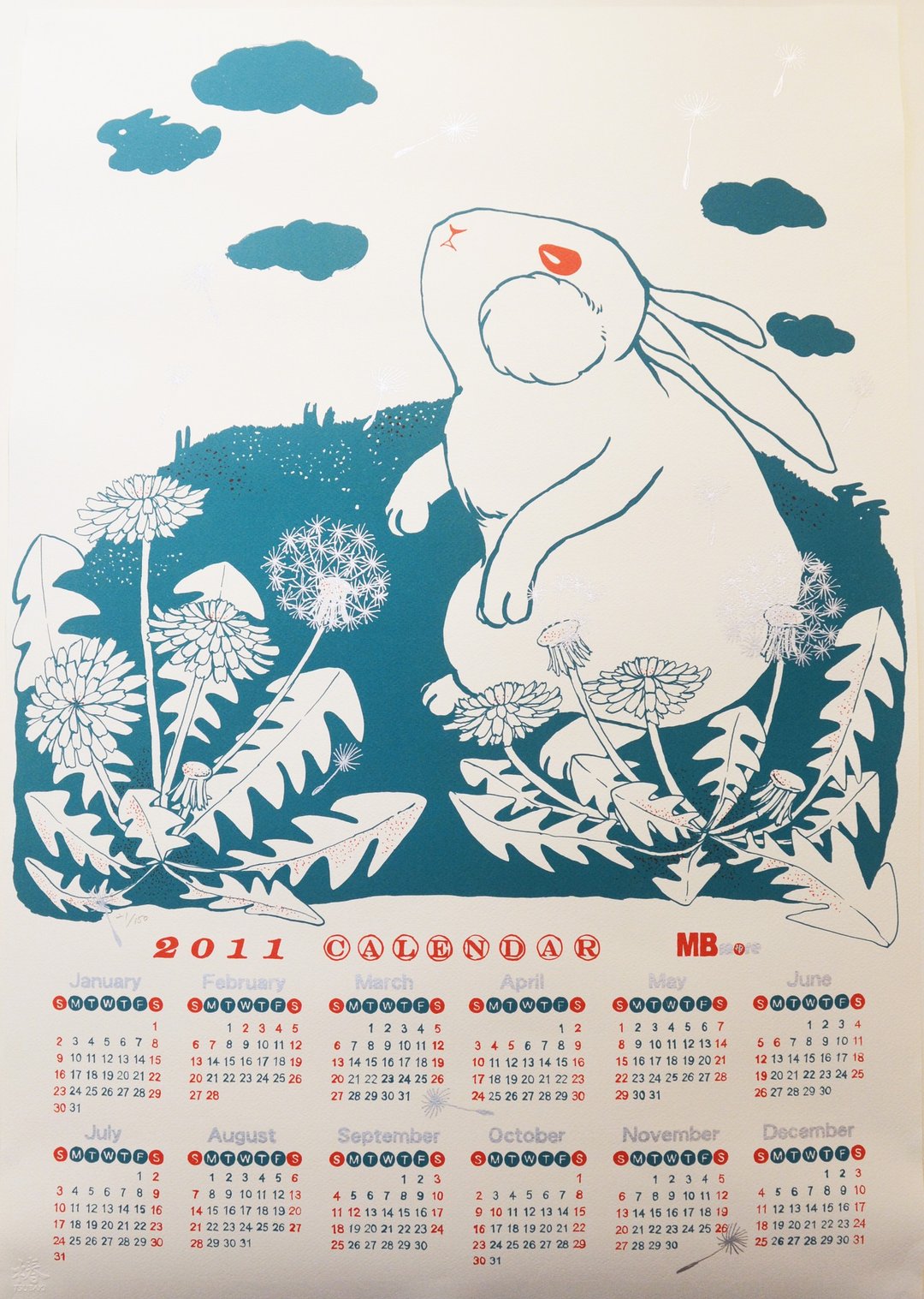 岩笔模2011年兔年历海报（绝版出清） - 海报/装饰画/版画 - 纸 蓝色