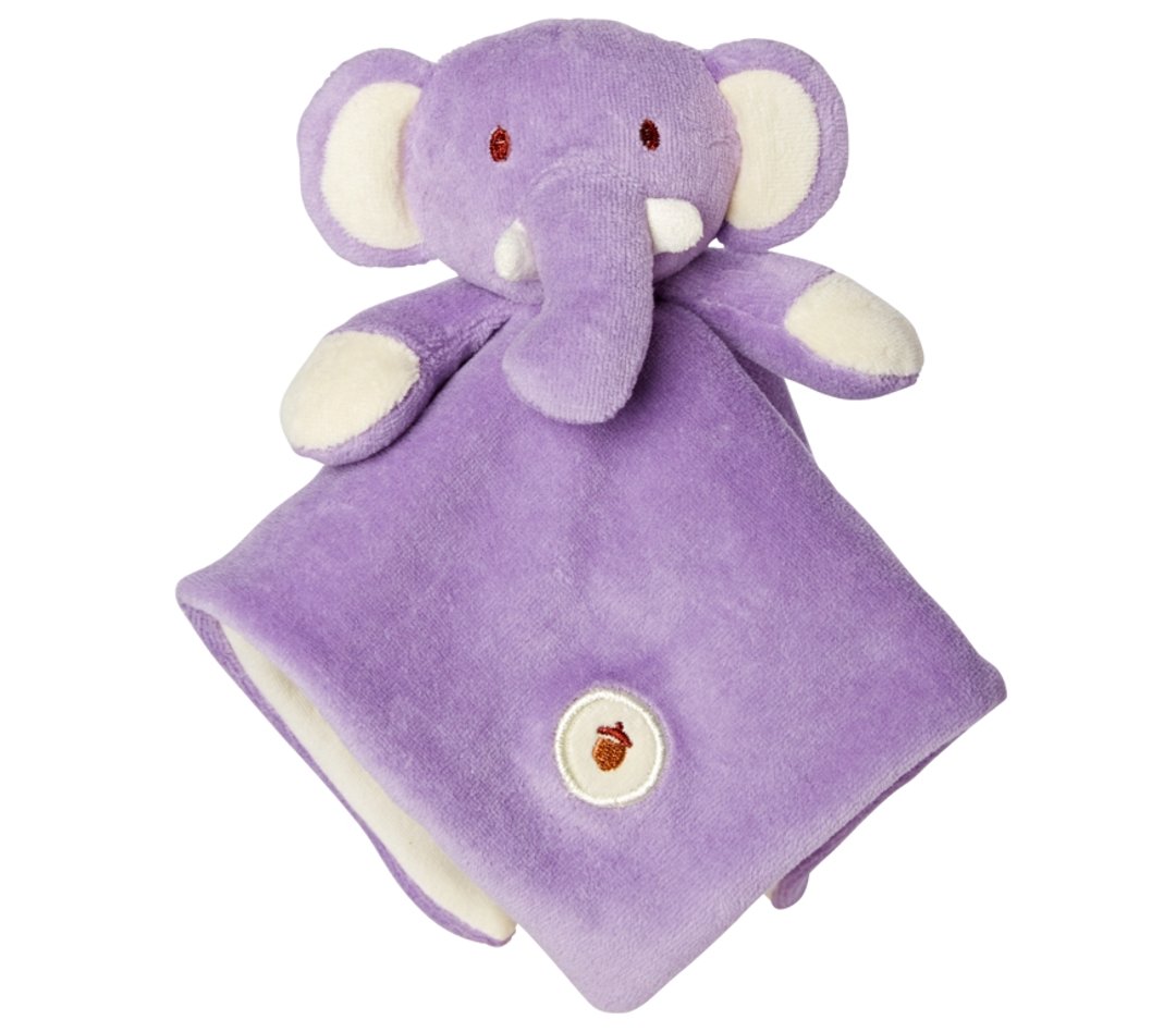 美国MyNatural Lovie Blankie天然纯棉安抚巾-粉紫小象 - 玩具/玩偶 - 棉 紫色