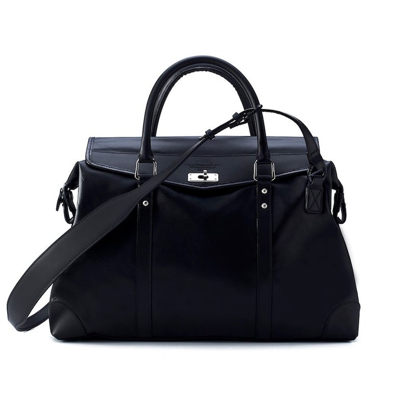 黑色防水双提把中波士顿包 - 侧背包/斜挎包 - 防水材质 黑色