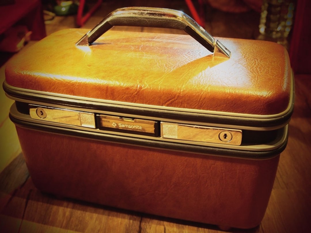 40-50 古董手提皮箱 Vintage Samsonite train case - 行李箱/行李箱保护套 - 其他材质 咖啡色