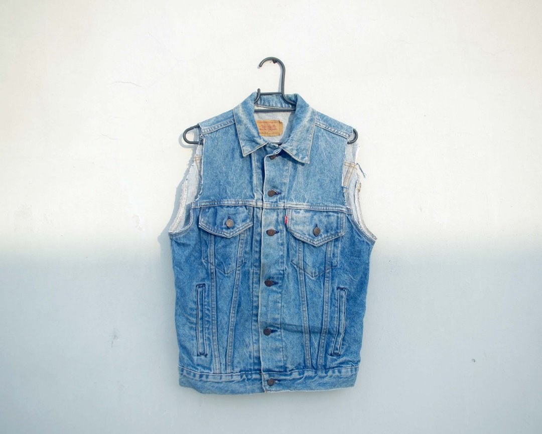 4.5studio-日本扛回下北泽古着-帅气复古Levi's加工牛仔背心 - 女装背心 - 其他材质 蓝色