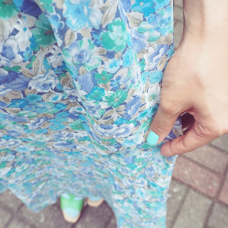 花潮冰海大摆散裙 - 裙子 - 其他材质 蓝色