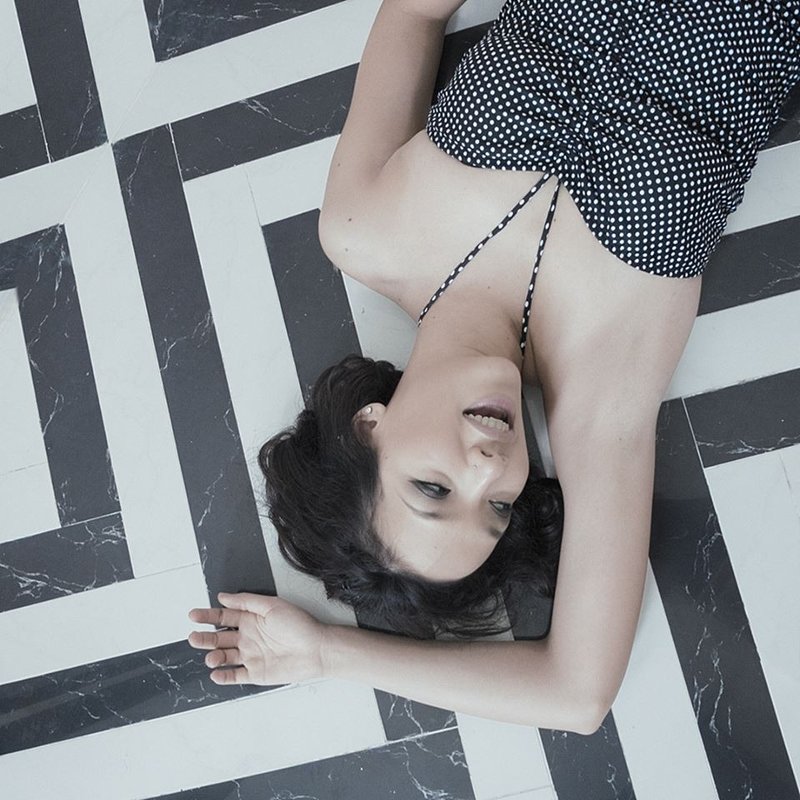 甜美绕颈连身泳装 - 黑底白点点 - 女装泳衣/比基尼 - 其他材质 黑色