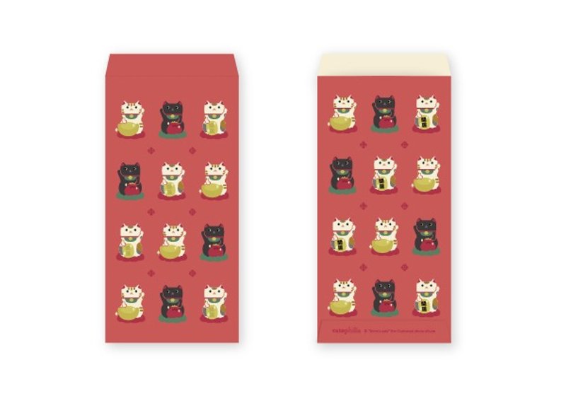 hime's cats招财猫红包袋- 满福(3入) - 卡片/明信片 - 纸 红色