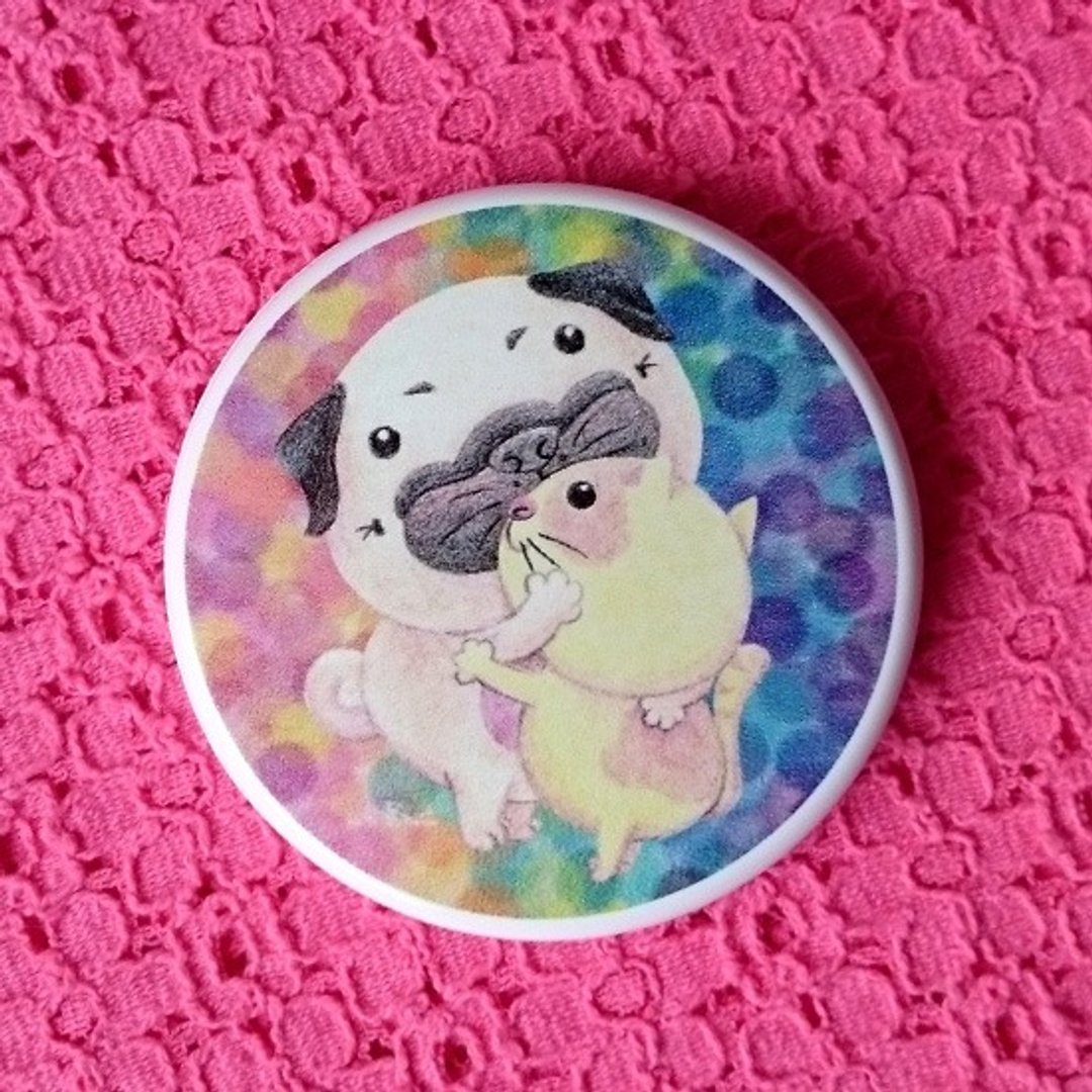 随身镜-Healing Hug - 彩妆刷具/镜子/梳子 - 塑料 白色