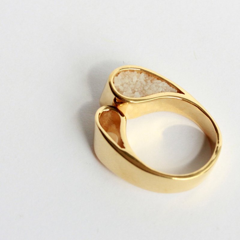 Double drop ring - 戒指 - 其他金属 金色