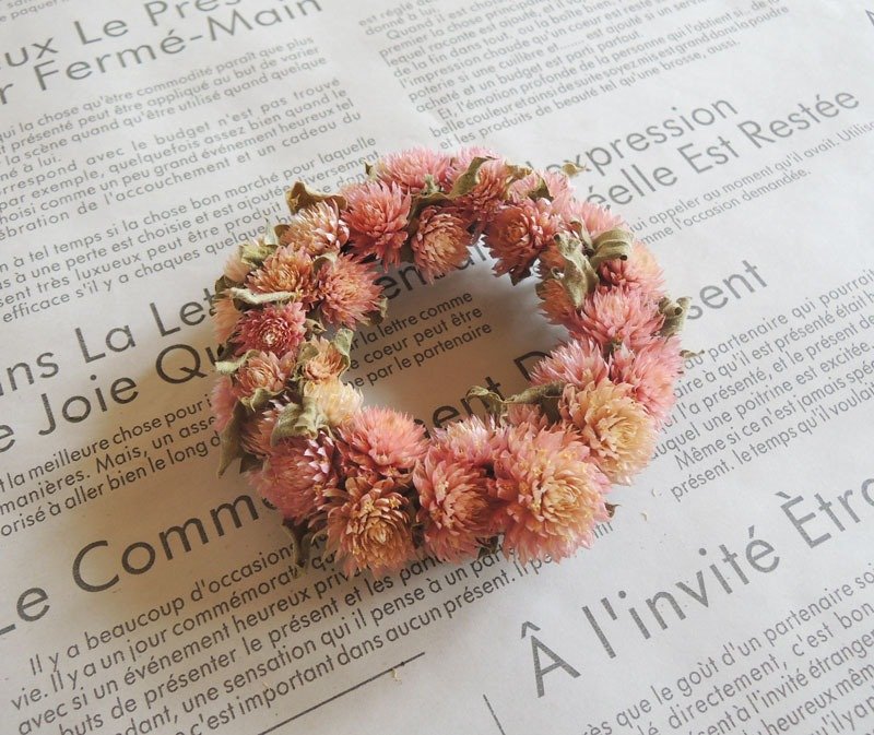 微甜·圈 手作 好迷你 复古草莓糖 小花圈 甜塔 迷你花圈 小花圈 - 植栽/盆栽 - 植物．花 粉红色