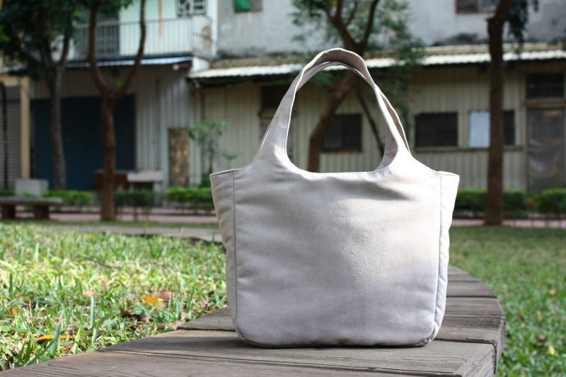 Chez。城市系列　轻松托特－鸽子灰x紫松鼠 - 侧背包/斜挎包 - 其他材质 灰色