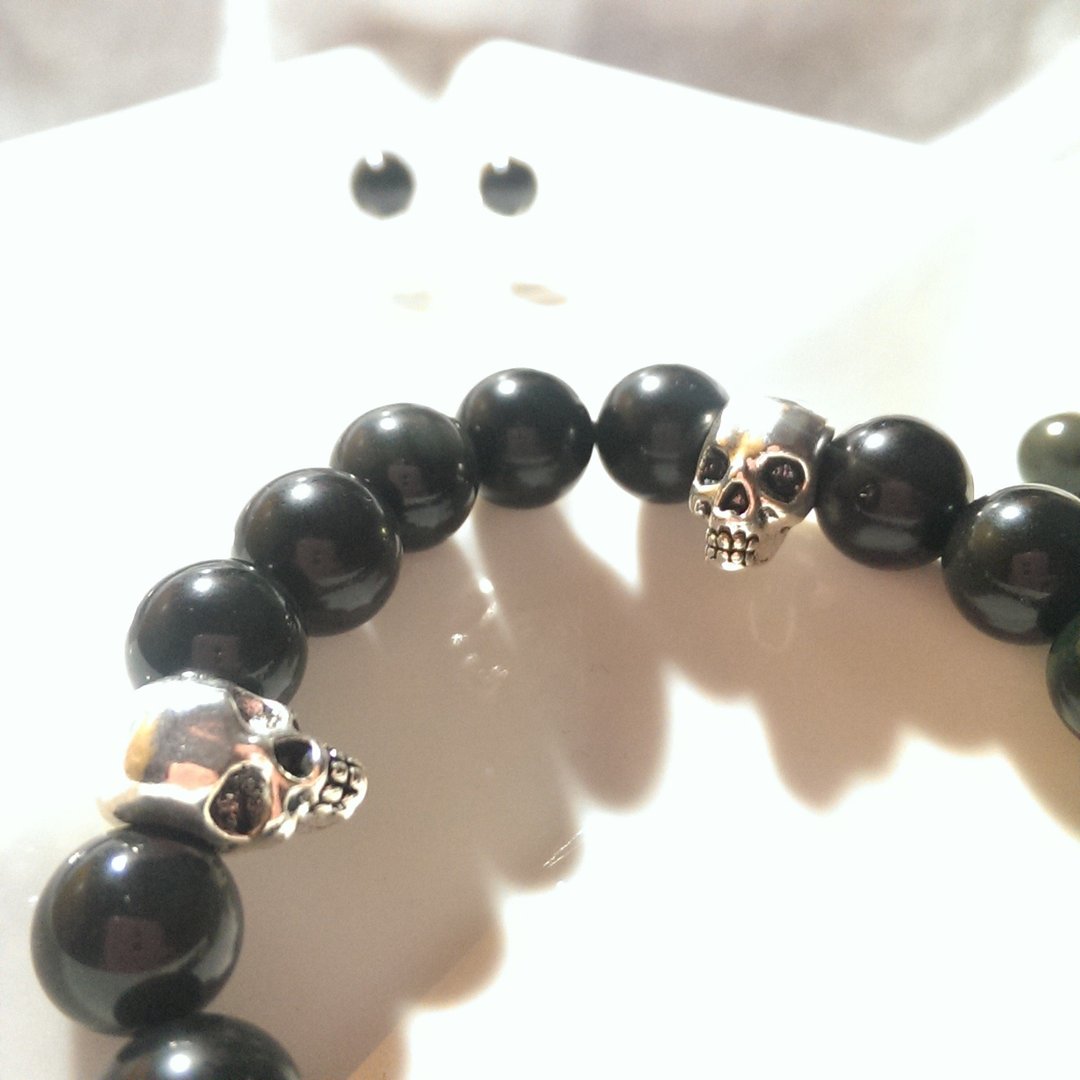 Custom order for Ms.Shirley.C - Obsidian Jewel Set - 耳环/耳夹 - 宝石 黑色