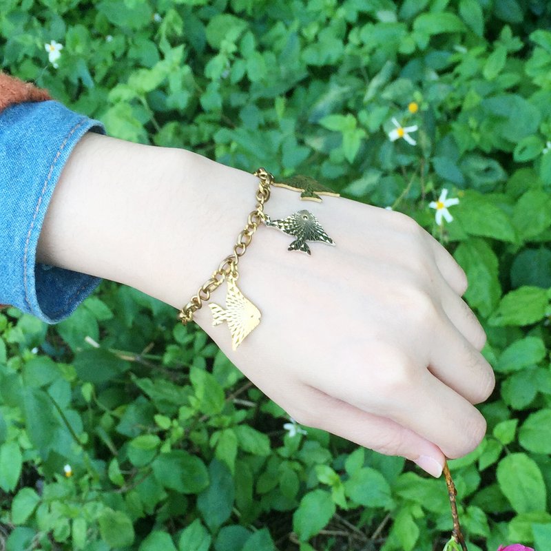 水族箱（黄铜手链） - 手链/手环 - 其他金属 咖啡色