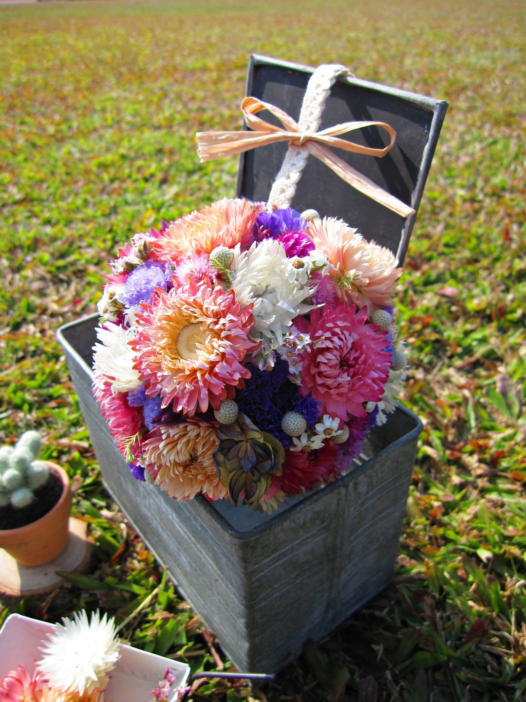 ❤【春光缱绻─麦杆菊干燥花球】❤干燥花 婚礼小物 居家布置 婚礼布置 生日礼物 - 植栽/盆栽 - 其他材质 