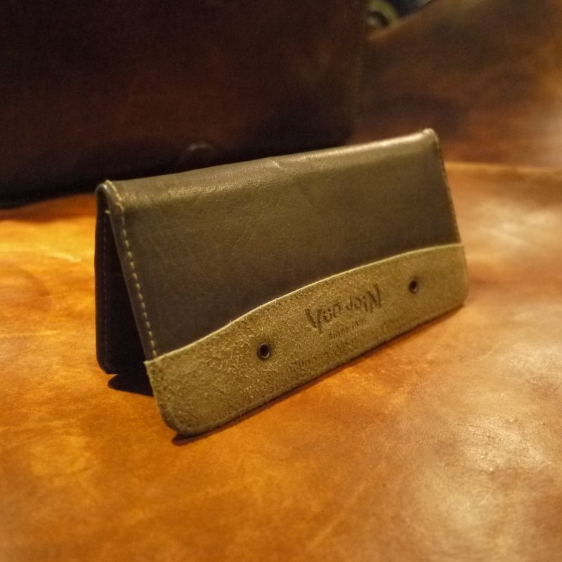 夕卡 Shika // Vintage bag 老件 yun join 优质牛皮经典复古长夹 {A6-052} - 皮夹/钱包 - 其他材质 卡其色