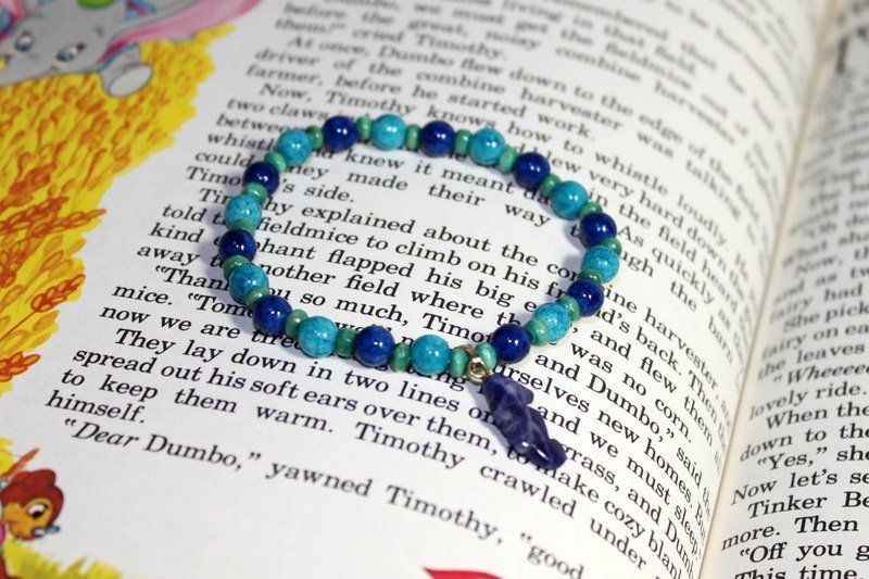 蓝蓝卷卷小尾巴儿★水晶手炼 - 手链/手环 - 其他材质 蓝色