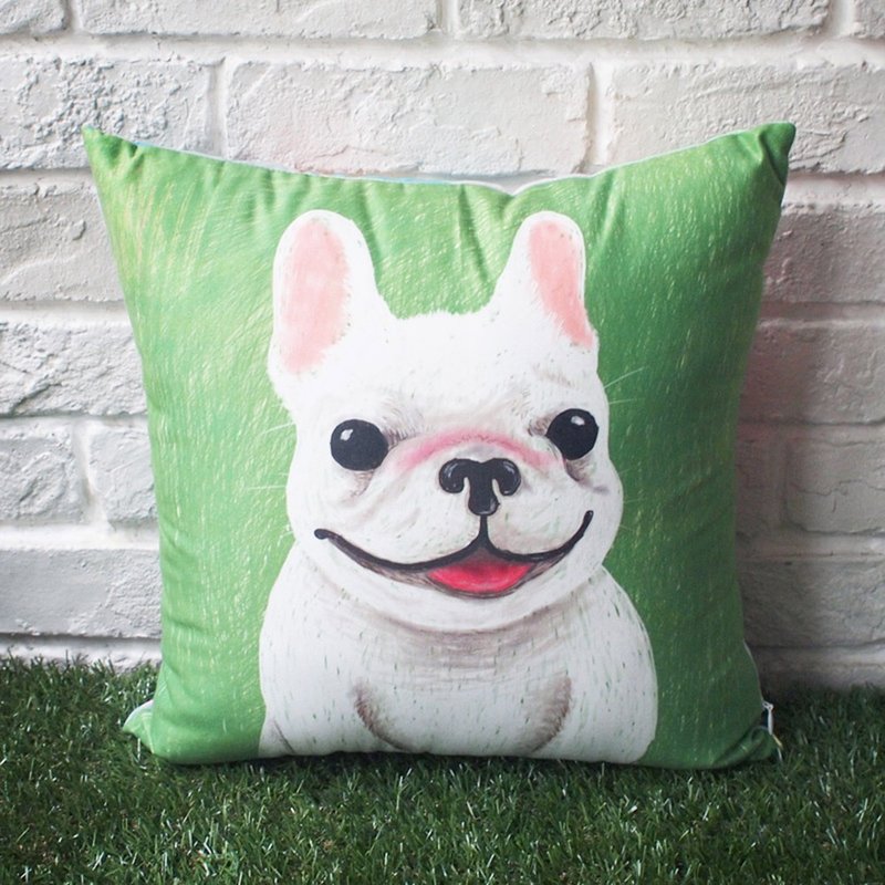 动物园 |  小壮壮法斗犬 抱枕套 不包含枕心 - 枕头/抱枕 - 棉．麻 橘色