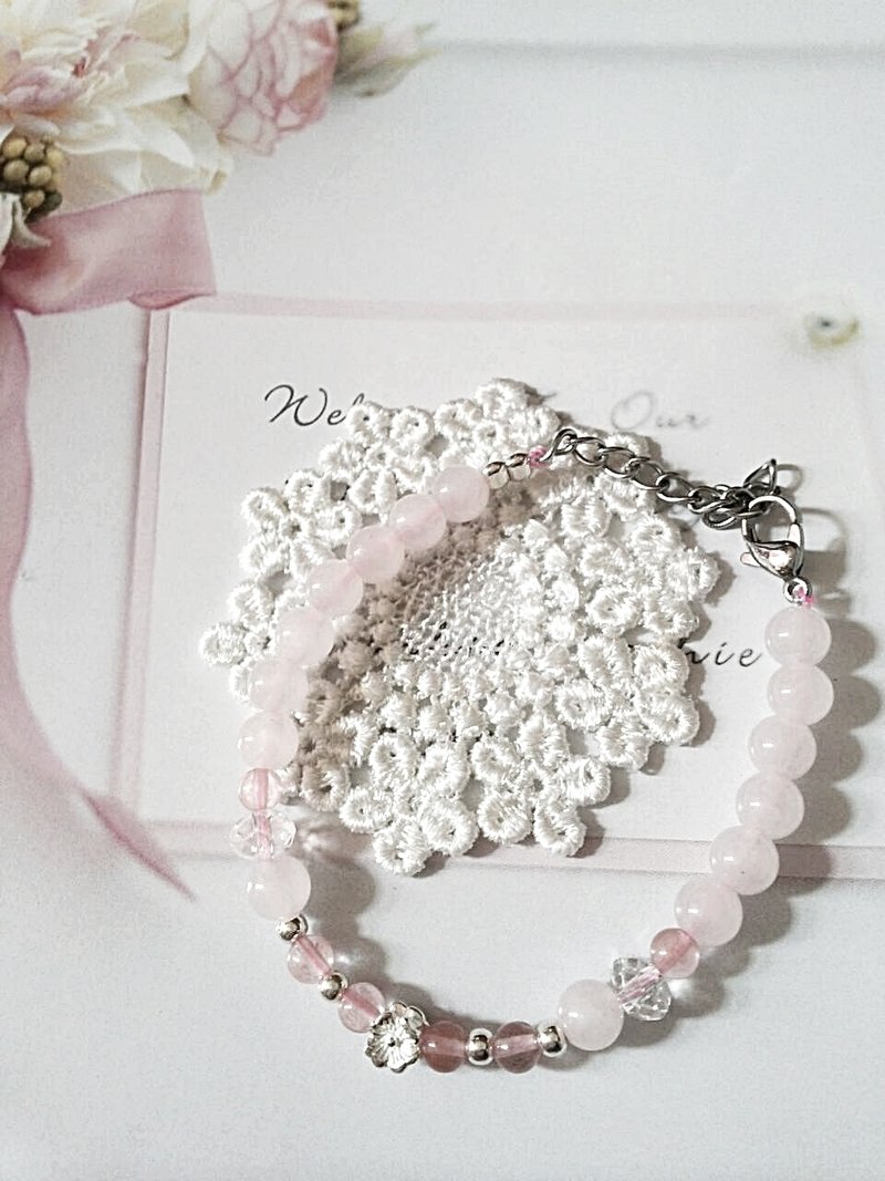 爱恋粉晶  纯银粉晶手链 - 手链/手环 - 其他材质 粉红色