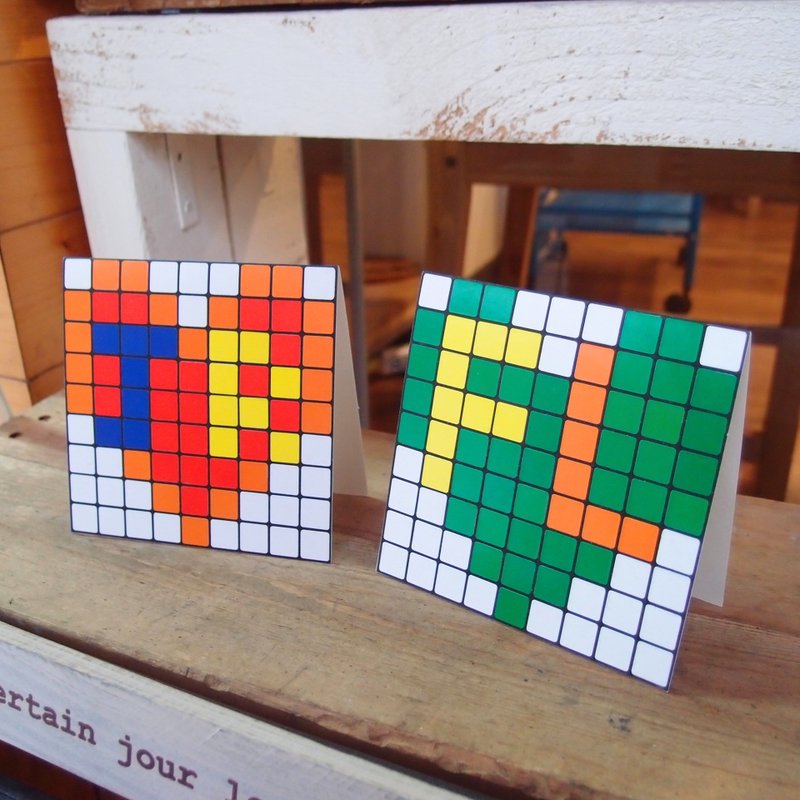 爱心情人卡-方块拼贴卡片DIY(定制英文字母/数字)-情人节 生日卡片 情侣 友谊 万用卡 (请沟通确认后再下单) - 其他 - 纸 红色