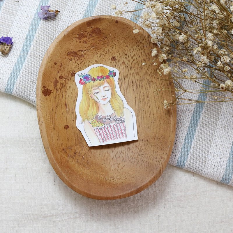 花圈女孩no.1 单张贴纸 - 贴纸 - 其他材质 