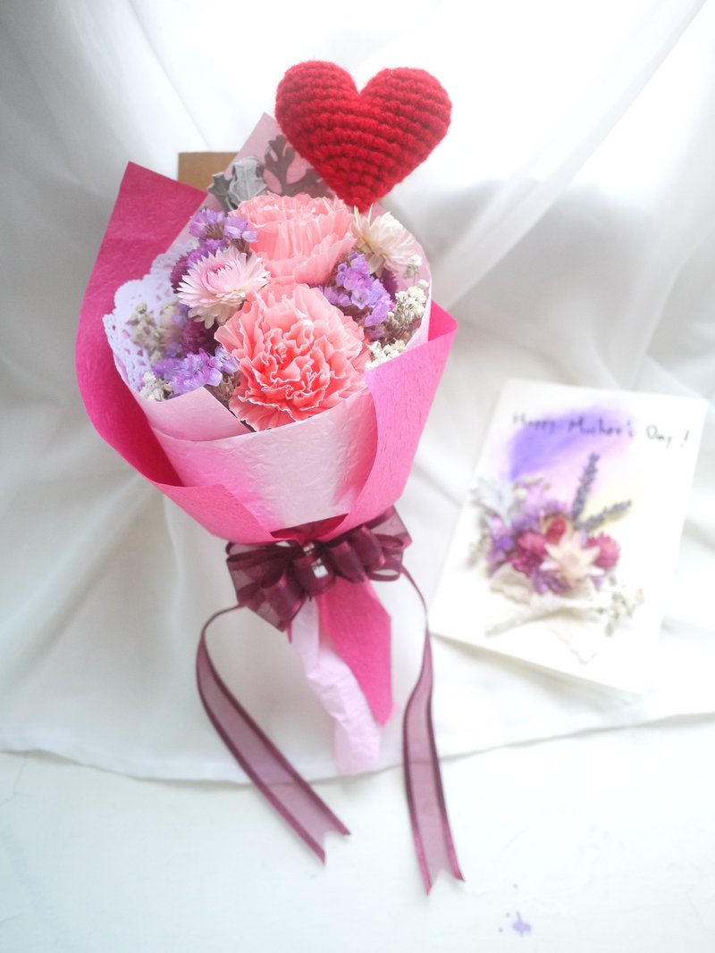 未完待续 | 母亲节花束 送礼 康乃馨 妈妈 干燥花 (附小卡片) - 植栽/盆栽 - 植物．花 粉红色