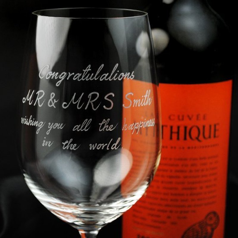 425cc【刻字酒杯入门款】(切口薄边)祝福波尔多酒杯 玻璃雕刻 刻字礼物 红酒杯入门款 - 其他 - 玻璃 