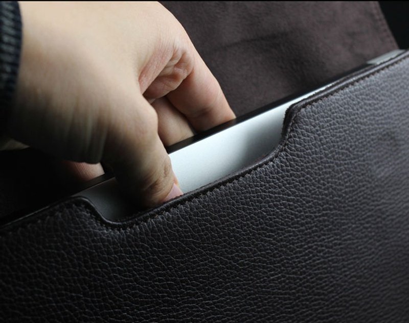 MBA-02 经典顶极真皮电脑内衬包 Design for Mac Book Air!! - 平板/电脑保护壳 - 真皮 咖啡色