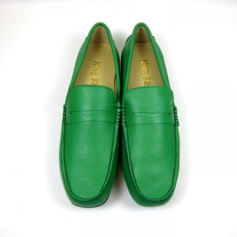 堡贝王真皮手工鞋（男）【绵羊/胶底/绿色】 - 男款休闲鞋 - 真皮 绿色