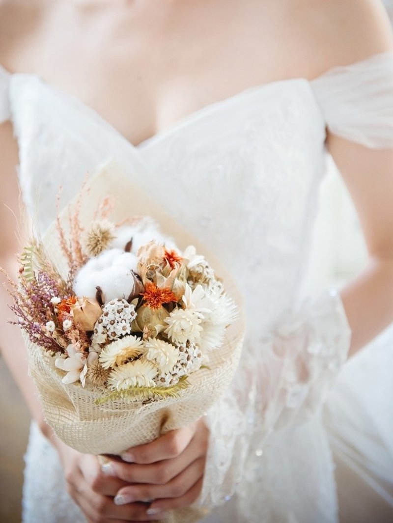 秋日浪漫  干燥捧花-婚纱拍摄花束  交换礼物 婚礼 生日礼物 - 植栽/盆栽 - 植物．花 咖啡色