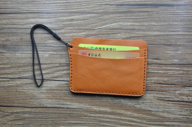 手工 牛皮卡包 悠游卡 信用卡 零钱包 门襟卡 保护套 三卡位 免费印制英文名字 - 其他 - 真皮 