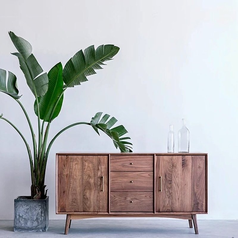 熹山工房-樱桃木-实木餐桌边柜-收纳柜-橱物柜 - 其他家具 - 木头 黑色