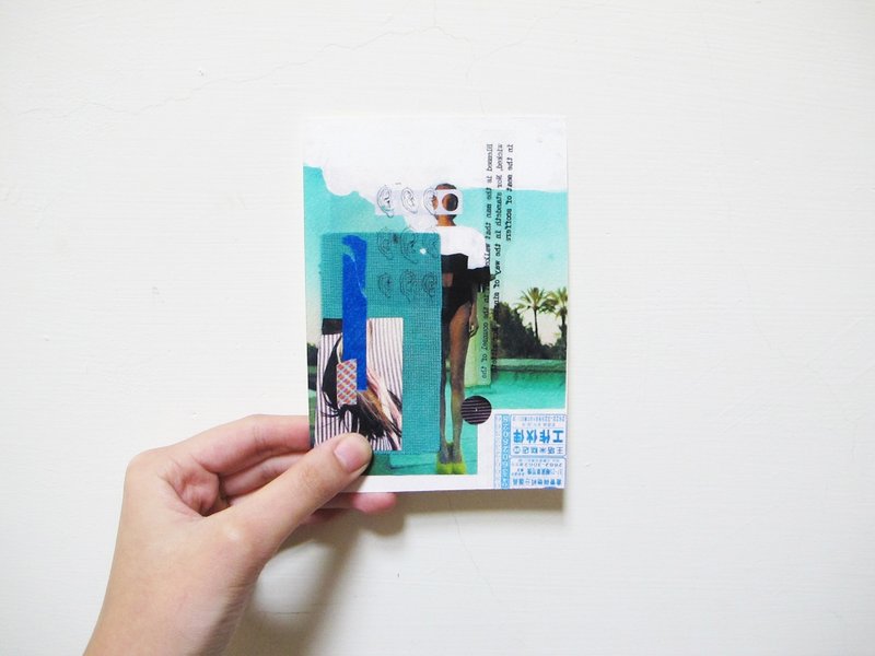 请用心听★拼贴明信片 - 卡片/明信片 - 纸 蓝色