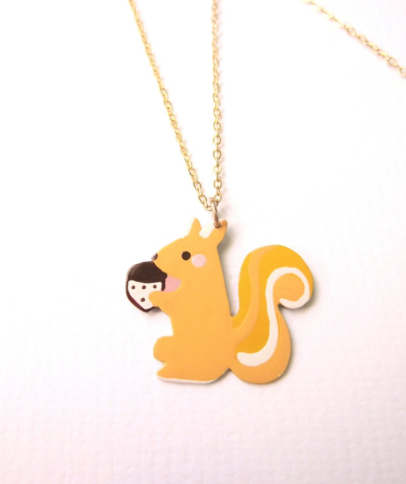 森林好朋友-小松鼠果果 - 项链 - 其他金属 