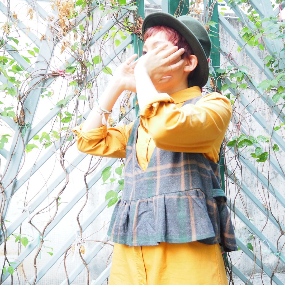 原创设计/双面穿系列:双面穿格子羊绒背心 - 女装背心 - 羊毛 咖啡色
