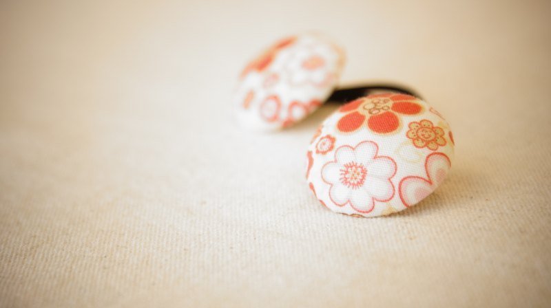 手感布包扣发束 - 缤纷Red Flower - 发饰 - 其他材质 红色