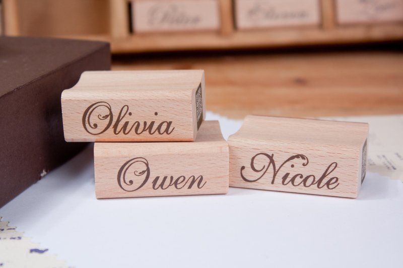 依你为名英文名字印章-N O - 印章/印台 - 木头 