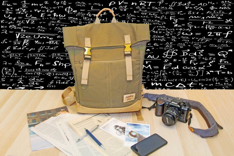 【不平帆】复古双扣后背包/帆布-军绿(MIT台湾制造) - 后背包/双肩包 - 其他材质 绿色