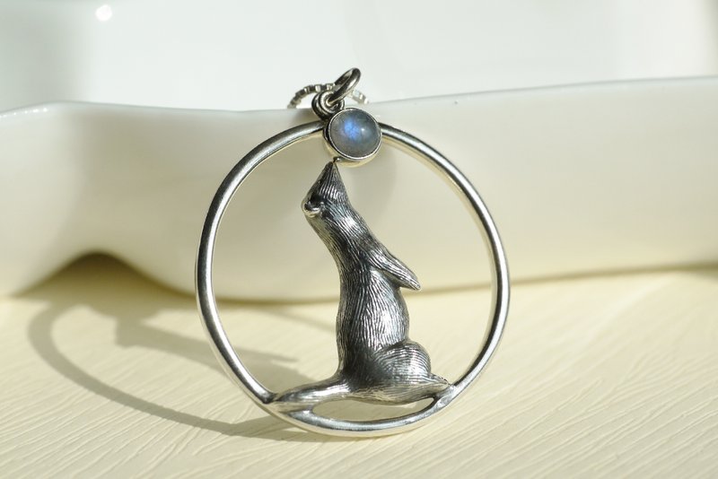 925纯银x月光石【雪貂项链Ferret necklace】咕咕...那是什么? - 项链 - 纯银 银色